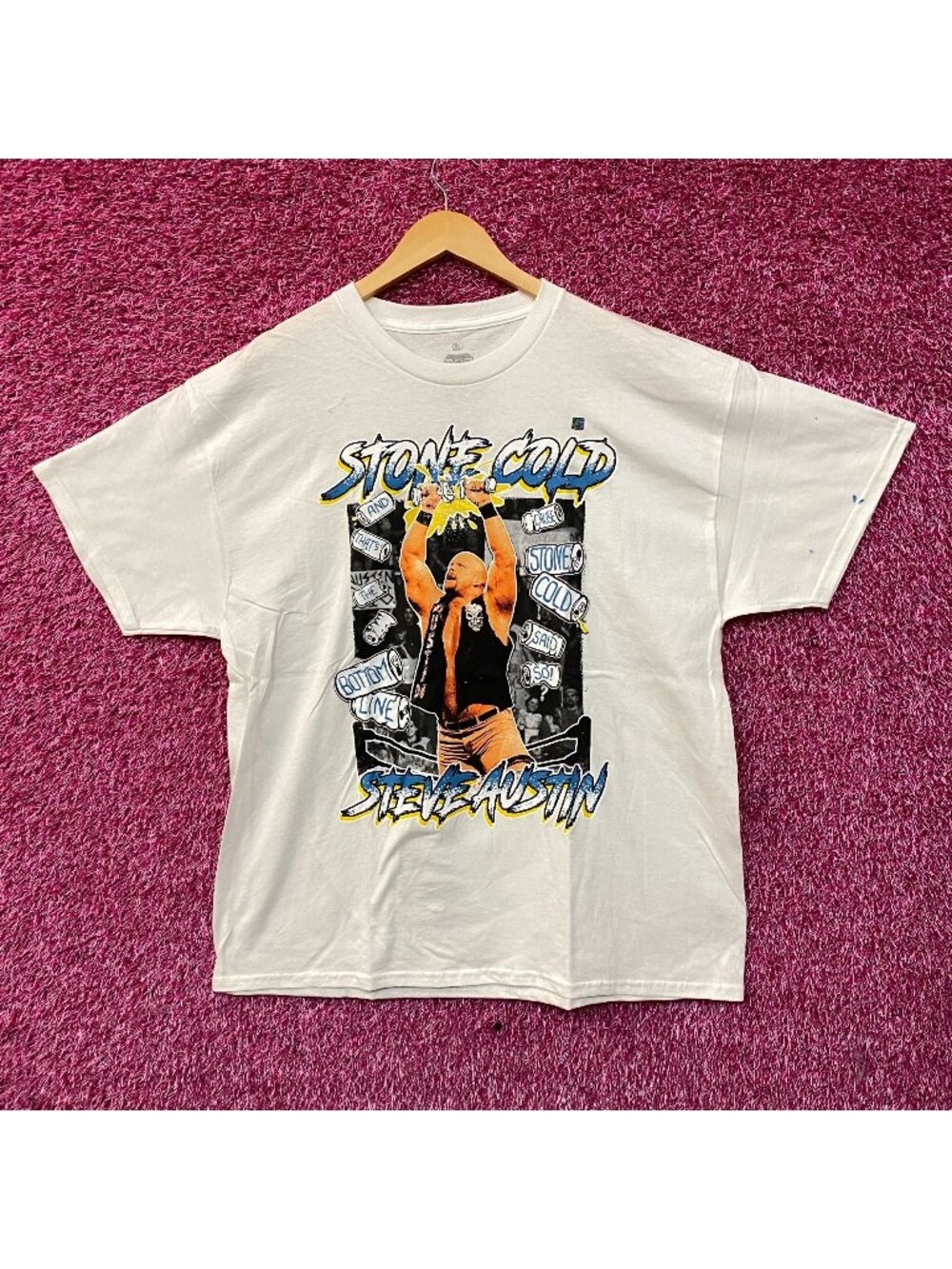 WWE Stone Cold Steve Austin Superimposed Graphic T-Shirt Large